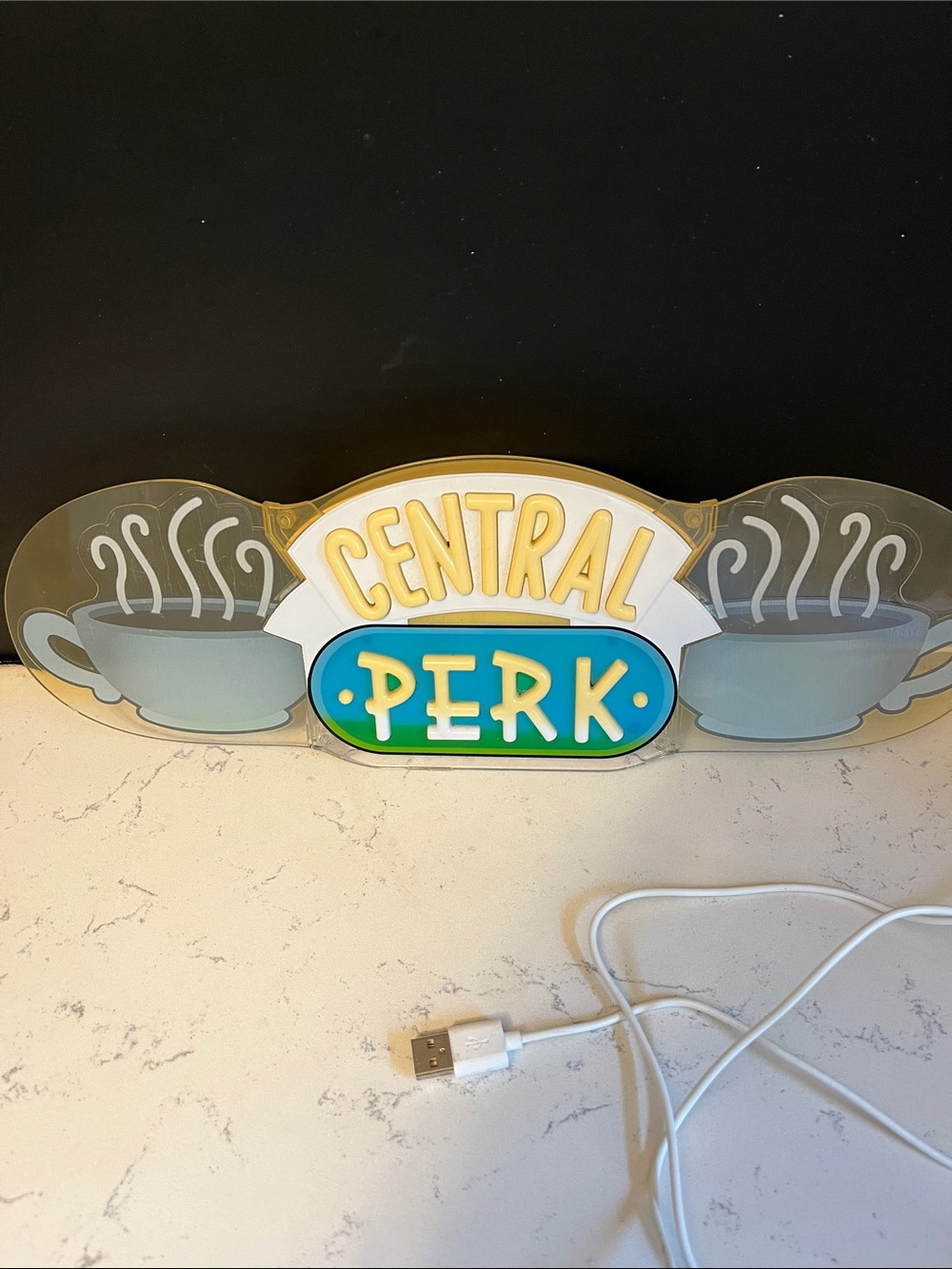 Friends Central Perk Illuminated Wall Sign - Yellow, Blue and Green Cafe Decor
